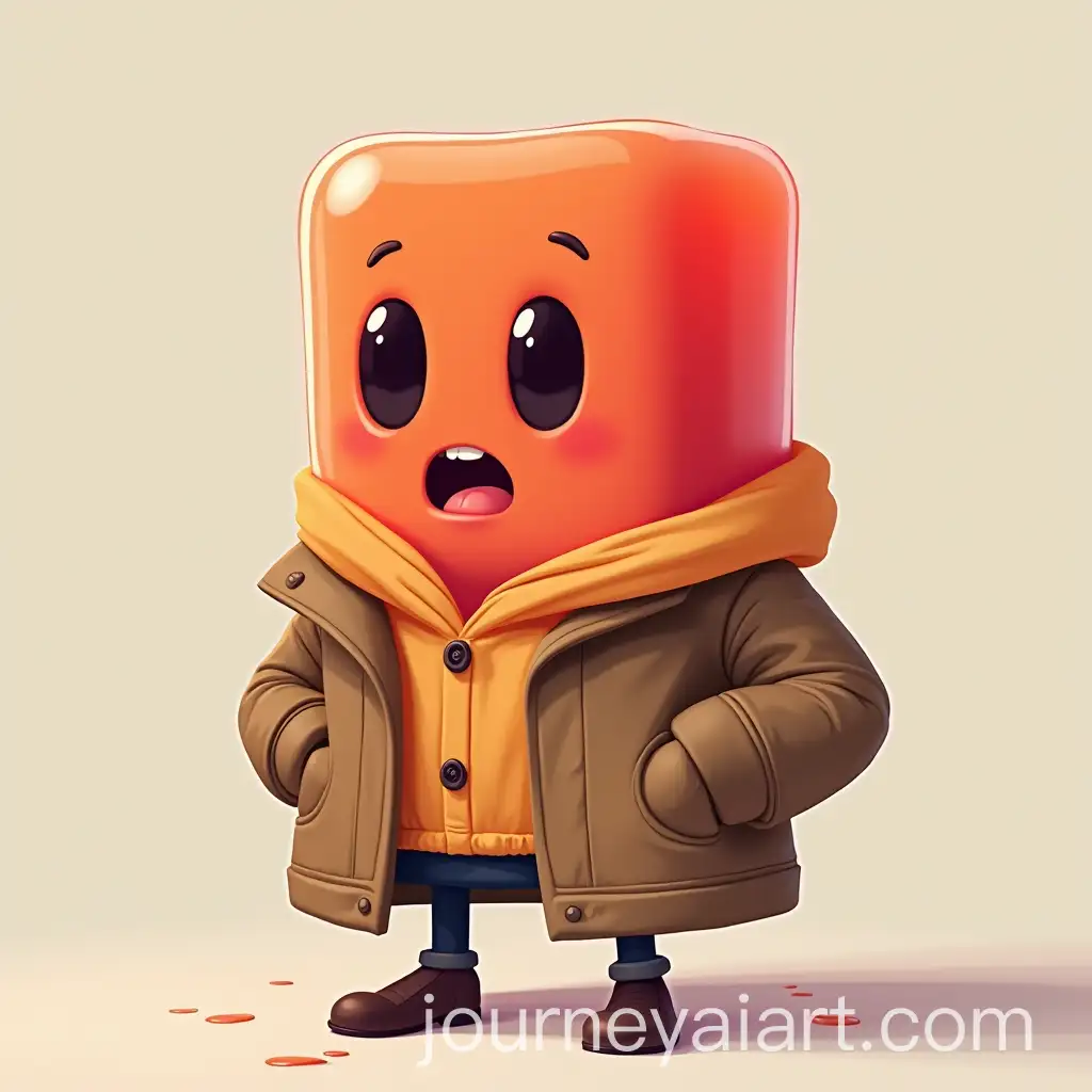 Jelly-Cube-Character-with-Simple-Eyes-and-Mouth-Wearing-an-Unbuttoned-Jacket