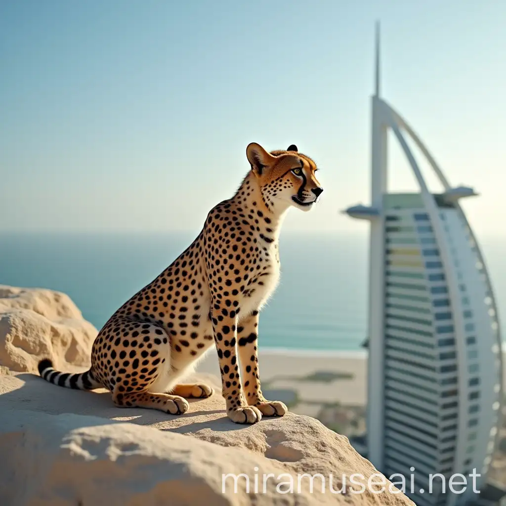 Cheetah Overlooking Dubai from Burj Al Arab