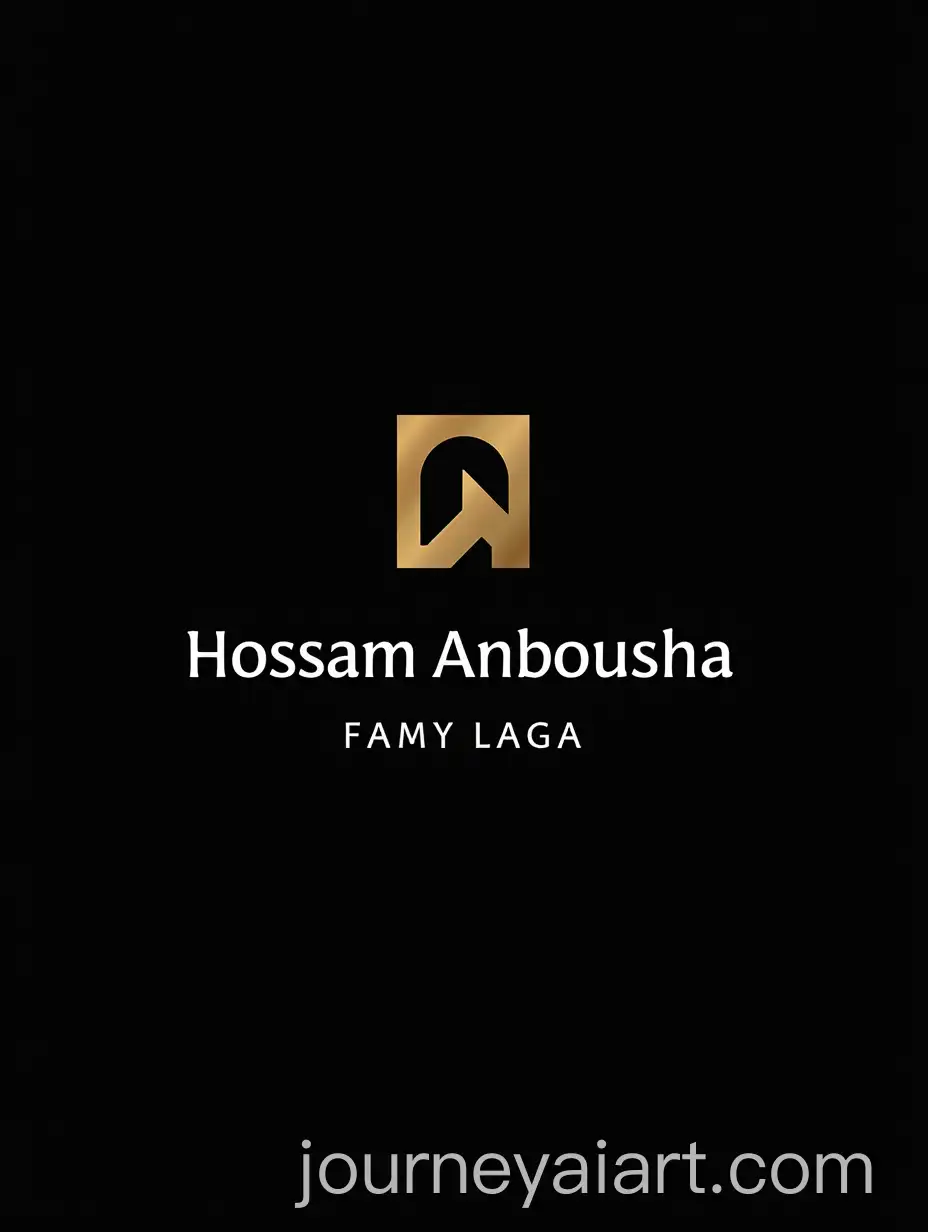 Elegant-Hossam-Anbousha-Logo-Design-in-Black-Gold-and-White