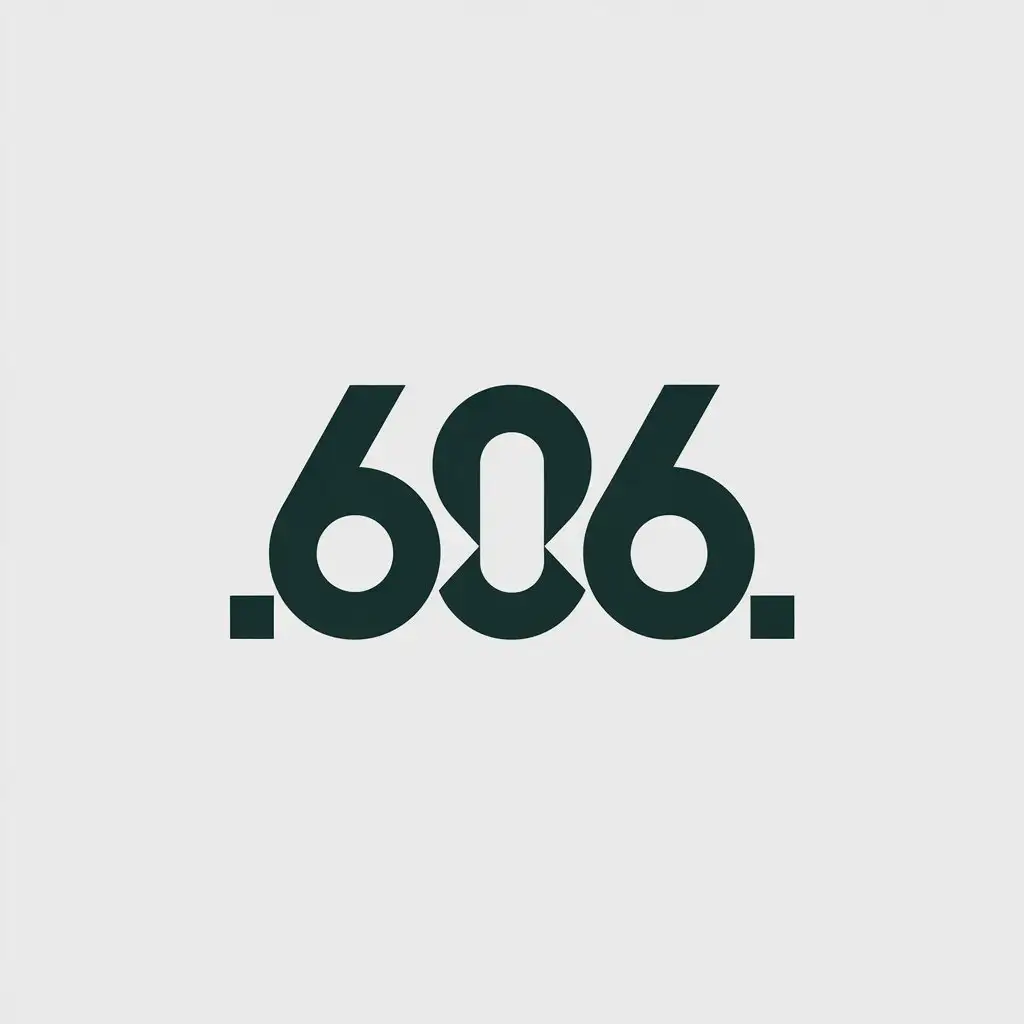 a vector logo design,with the text "6.0.6.", main symbol:Numbers,Minimalistic,be used in Others industry,clear background