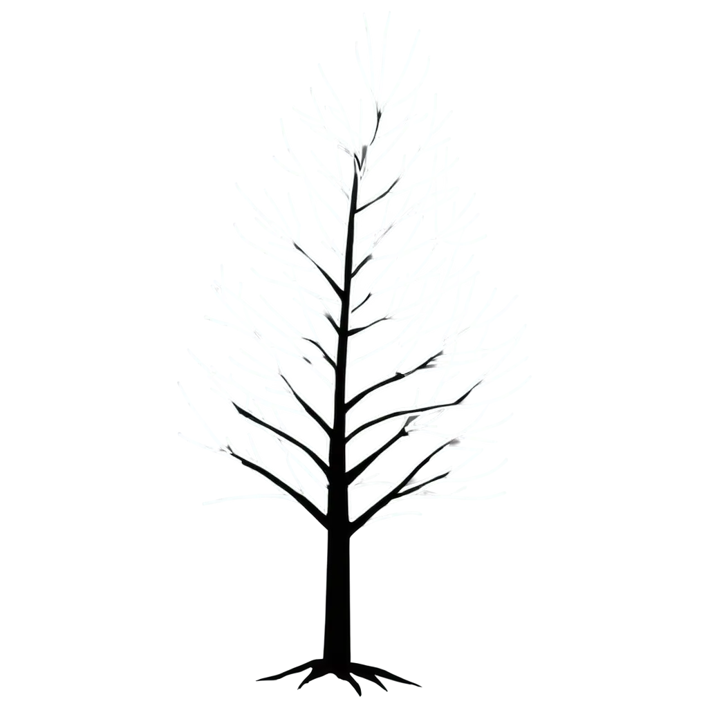 Black-and-White-Transparent-Tree-PNG-with-Outlines-HighQuality-Image-for-Versatile-Use