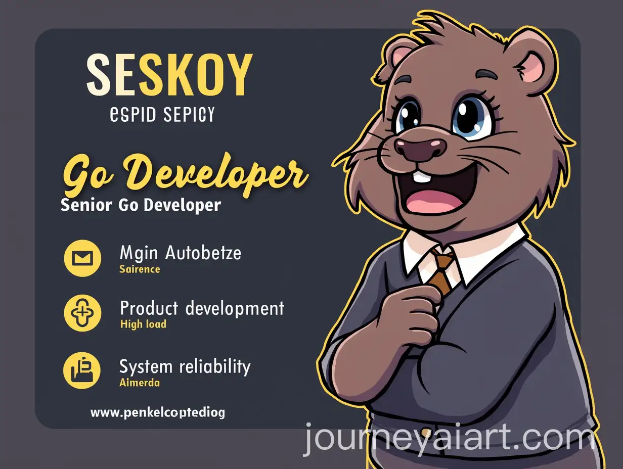 LinkedIn-BannerAI-Art-Prompt-Expansion-for-PESKOV-SERGEY-Senior-Go-Developer-with-Gopher-Mascot