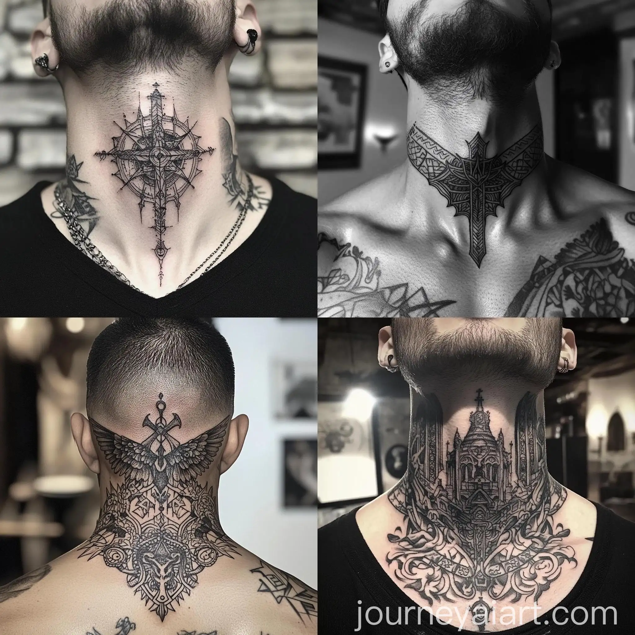 Frontal-Neck-Tattoo-with-Dark-Templar-Theme