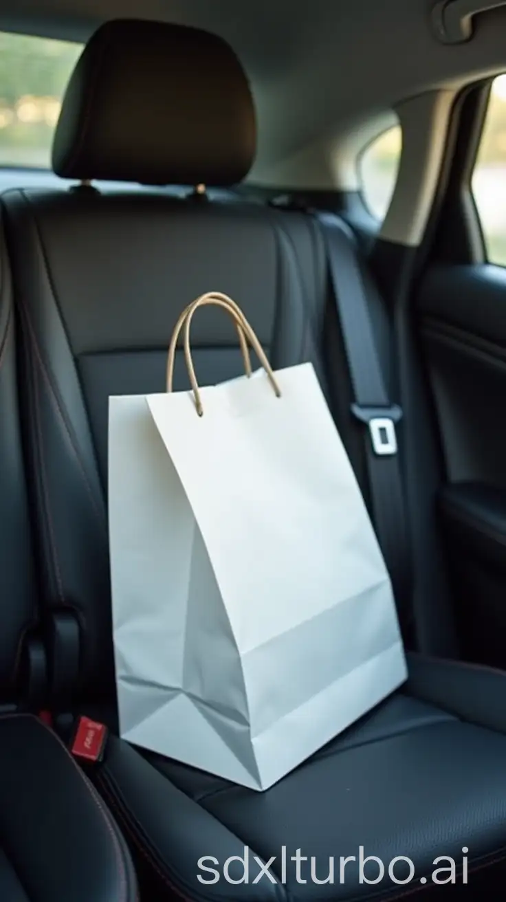 White-Paper-Bag-Secured-with-Seat-Belt-on-Car-Seat