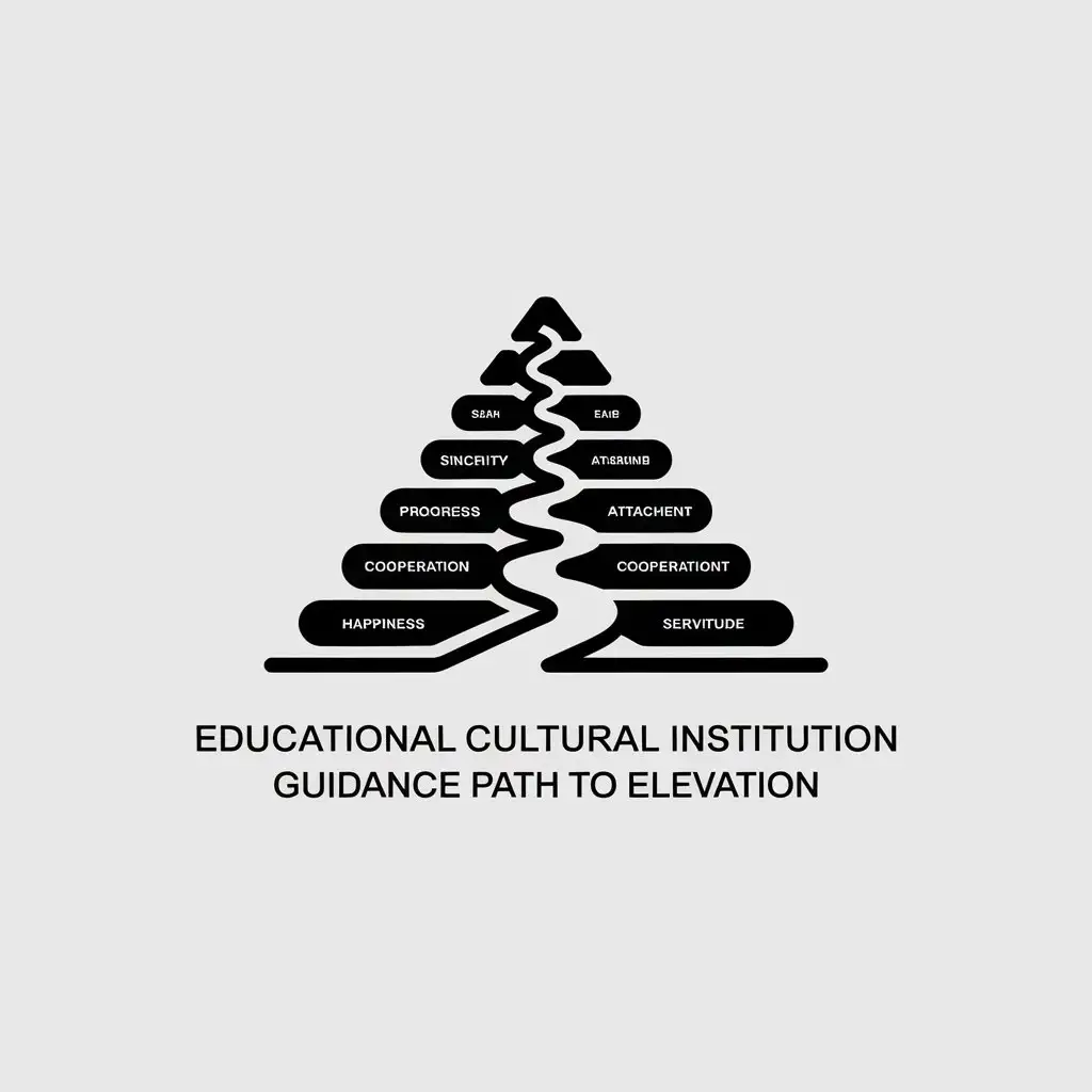 a vector logo design,with the text "Educational cultural institution guidance path to elevation", main symbol:success, sincerity, progress, attachment, cooperation, happiness, servitude,Minimalistic,be used in Religious industry,clear background