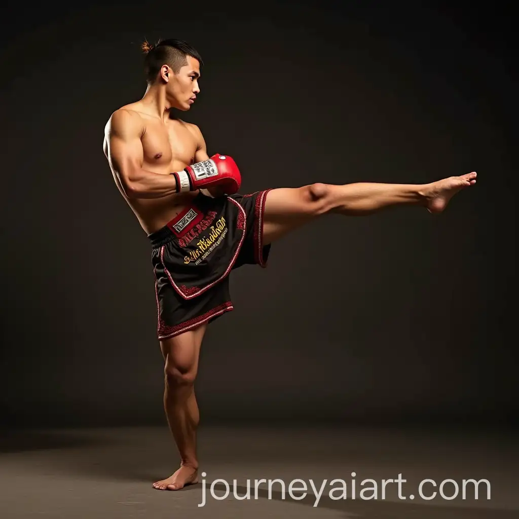 Muay-Thai-Fighter-Practicing-Ancient-Thai-Boxing-Moves