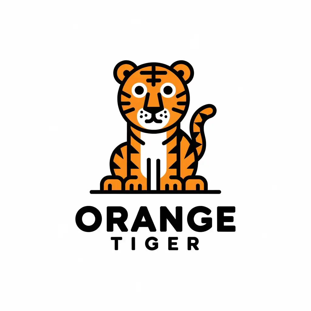 a vector logo design,with the text "Orange tiger", main symbol:tiger,Moderate,be used in Internet industry,clear background