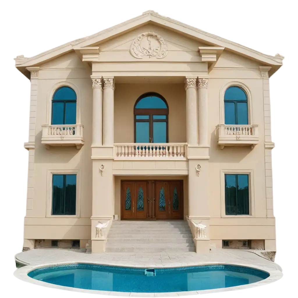 Villa-Exterior-Design-in-Sand-Color-PNG-Image-Featuring-Classical-Foam-Facade-and-Romanian-Columns