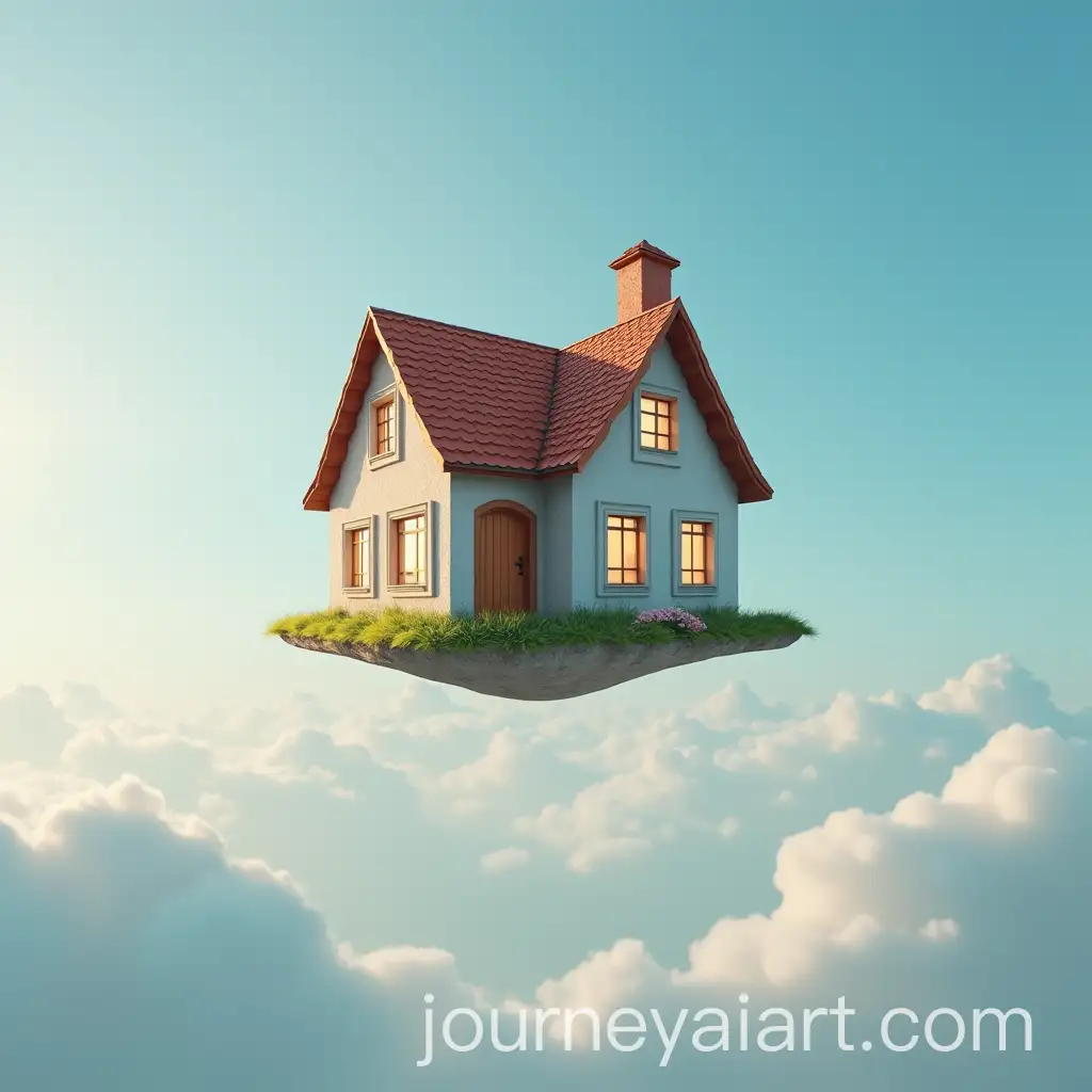Floating-House-in-the-Sky-with-Whimsical-Atmosphere