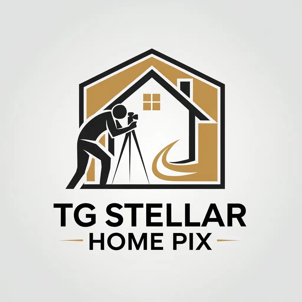 LOGO Design for tG Stellar Home Pix Vector Logo Featuring a Photographer and Home Theme