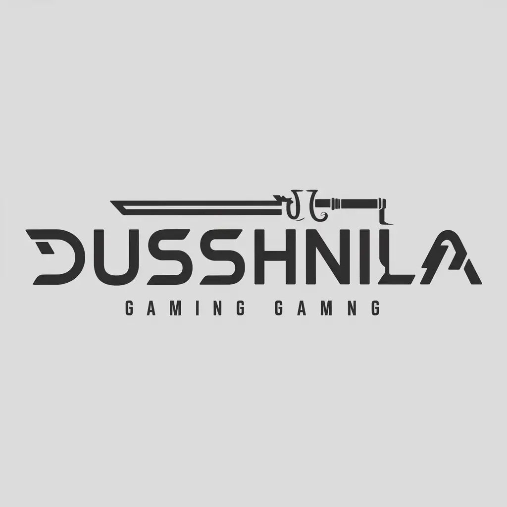 a logo design,with the text "DUSSHNILA", main symbol:Kalash,Moderate,be used in Games industry,clear background