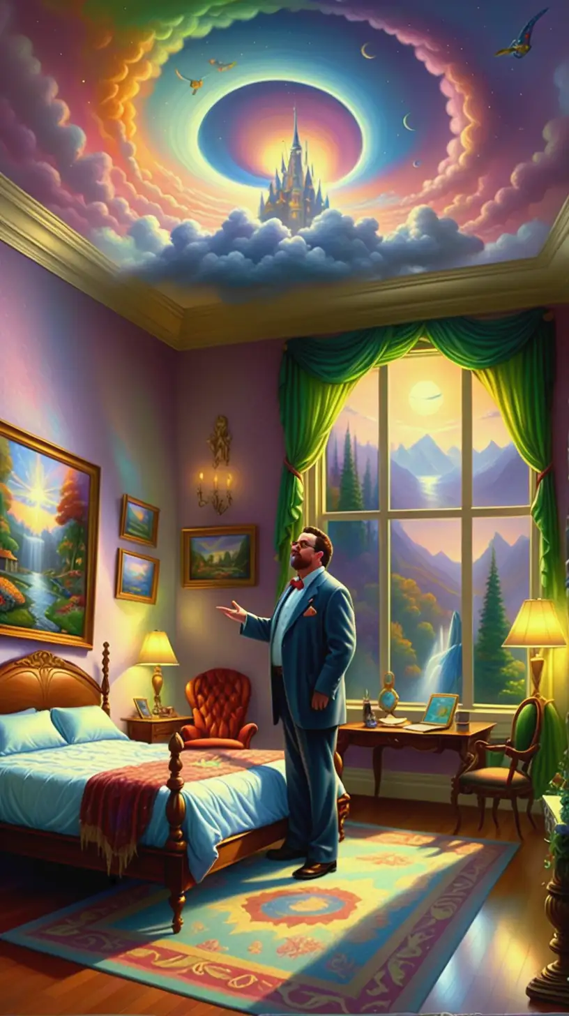 Colorful Enigmatic Visionary in a Surreal Room