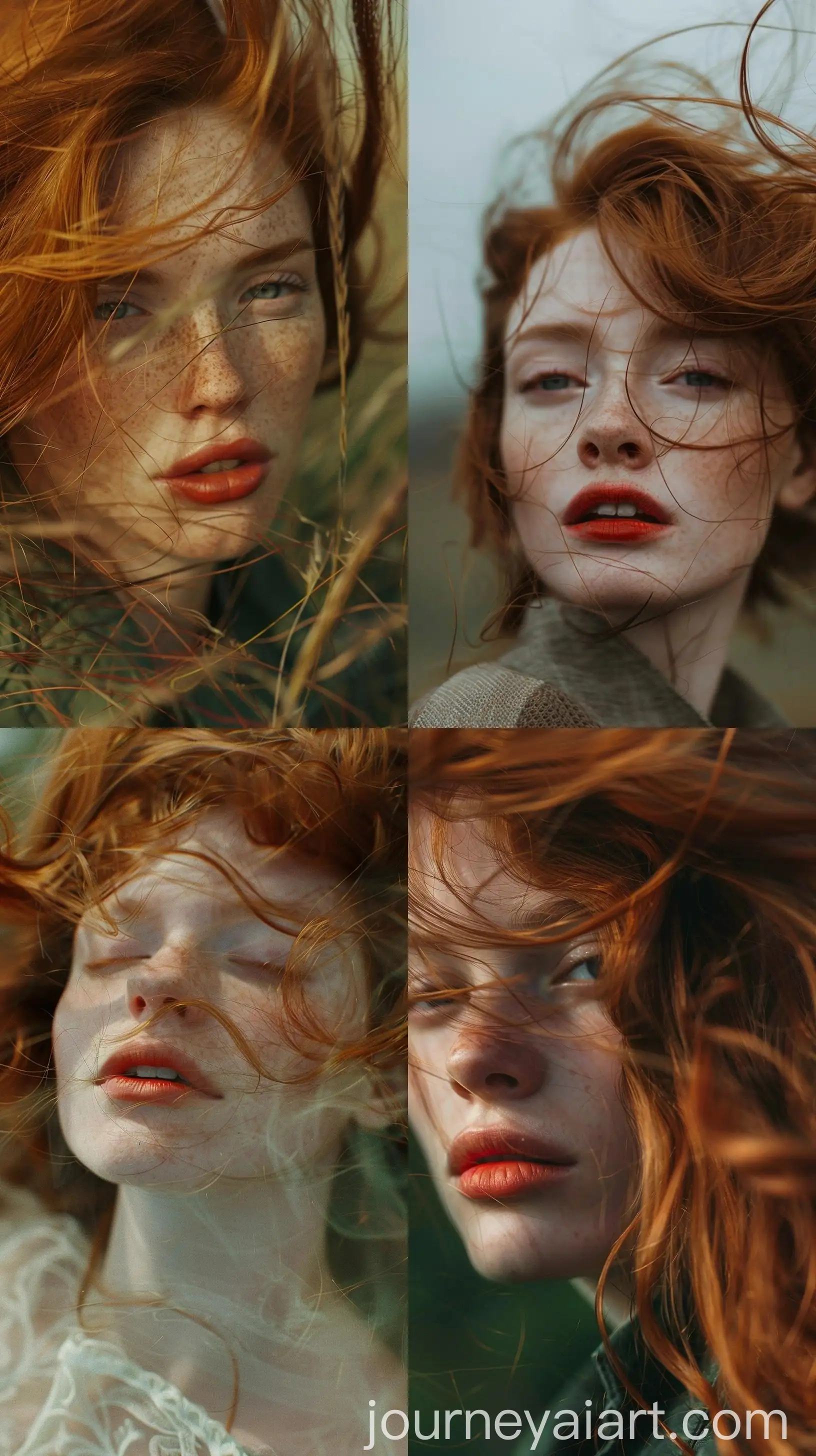 Serene-Young-Woman-with-Vibrant-Red-Hair-Blowing-in-Wind