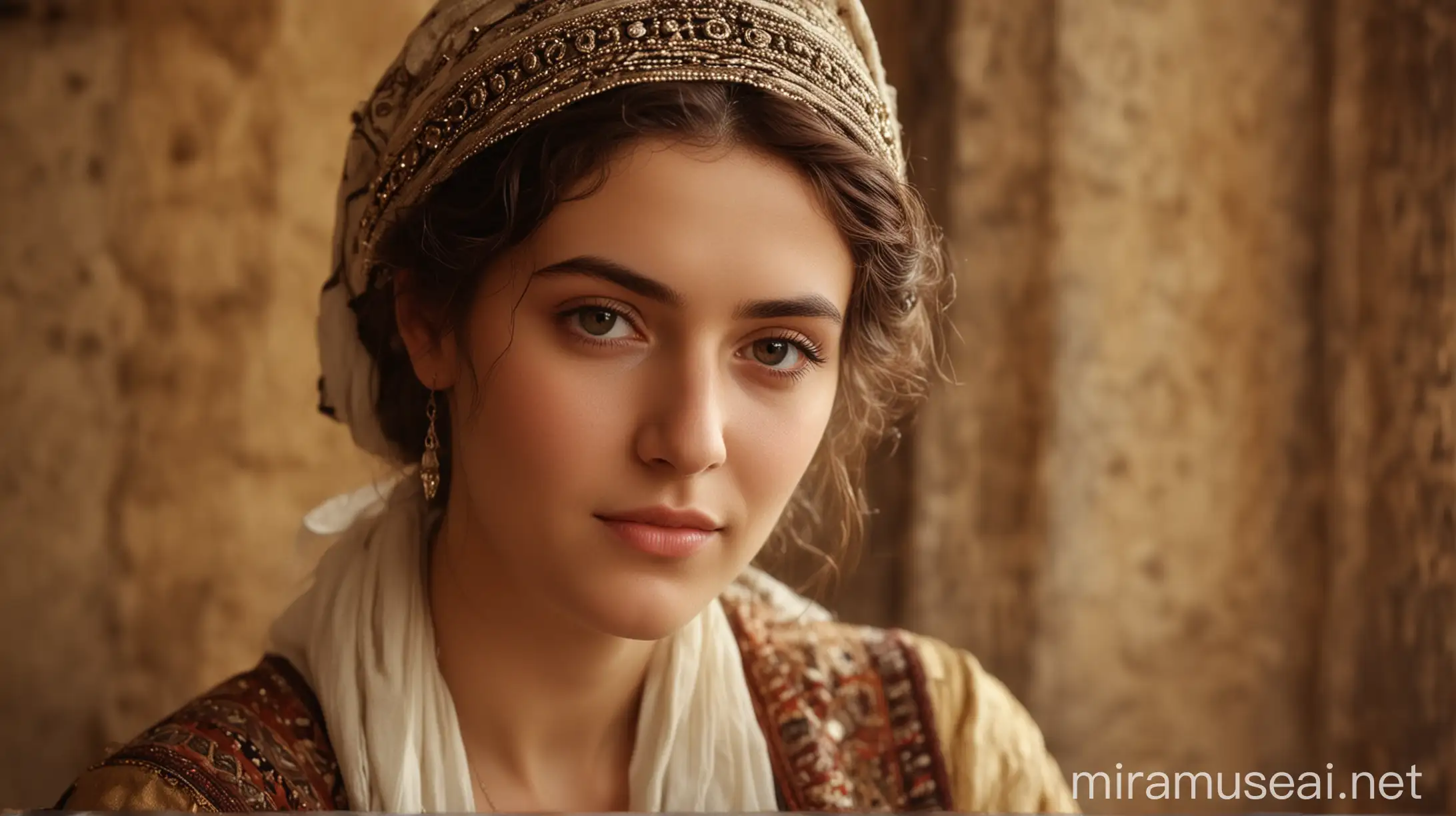 Beautiful Jewish Lady in Ancient World Atmosphere
