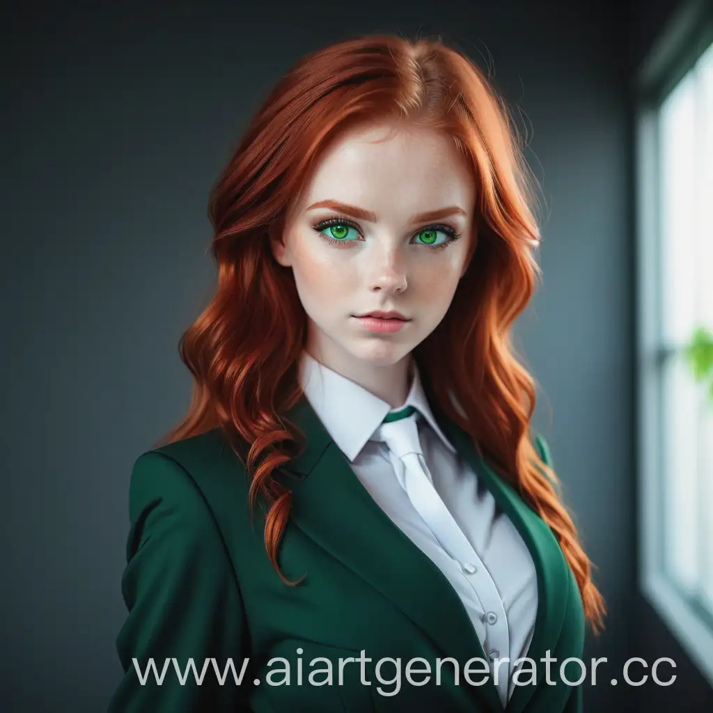 Elegant-Redhead-Girl-in-Official-Suit-with-Striking-Green-Eyes