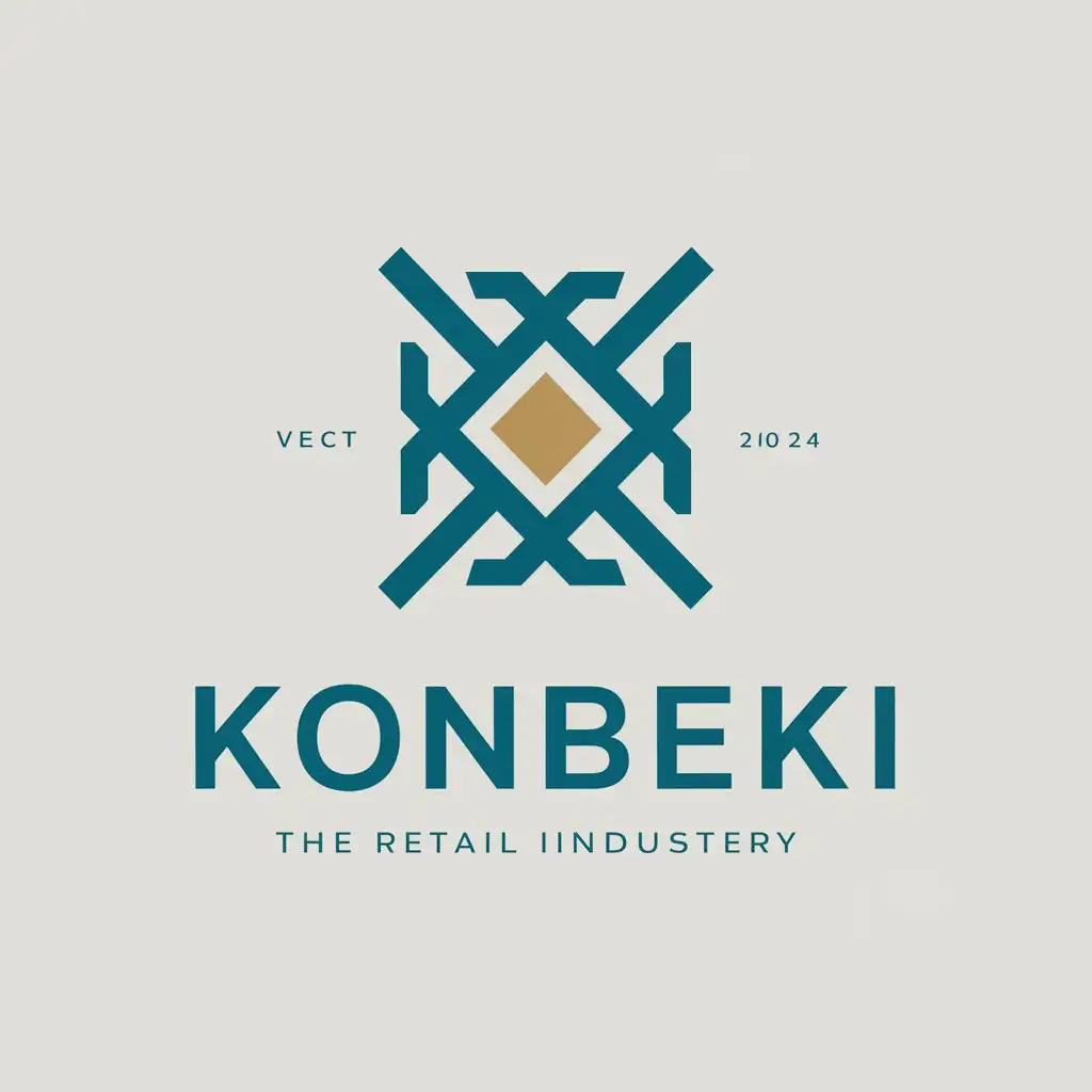 a vector logo design,with the text "konbeki", main symbol:Azure color,Moderate,be used in Retail industry,clear background