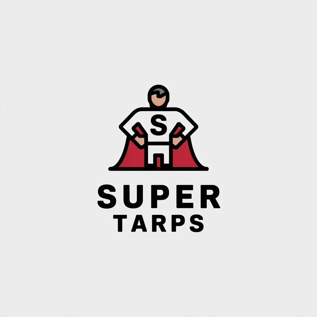 LOGO Design for Supertarps Minimalistic Superhero with S on Chest