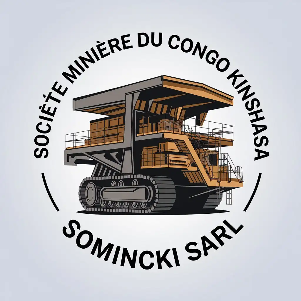 LOGO Design for Socit Minire du Congo Kinshasa Mining Equipment Theme with Clear Background