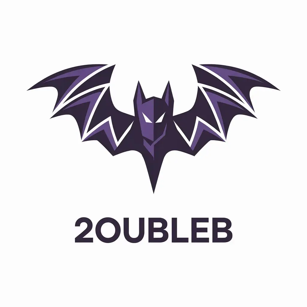 LOGO Design for 2oubleb Musician Minimalist with Dark Purple and Bat Details for Entertainment Industry