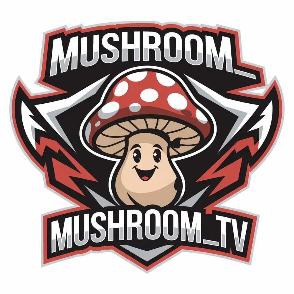 LOGO Design for MushroomTV Mushroom Mascot with Gaming Theme for Entertainment Industry