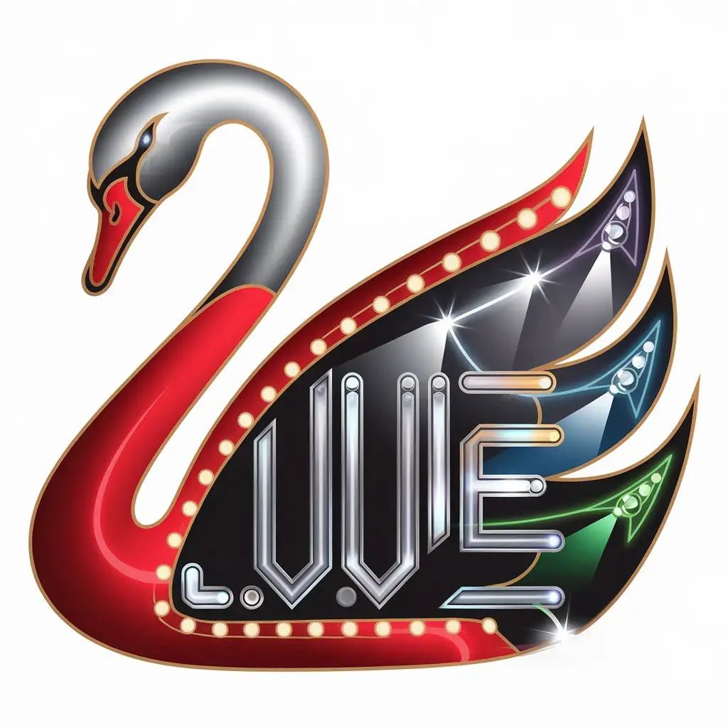 LOGO Design for 1LUVE Stylish Swan with Futuristic Elements for a Game Show Brand