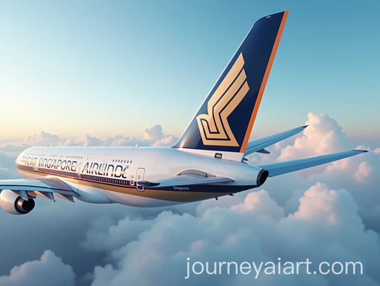 Closeup-of-Singapore-Airlines-Airplane-Tail-with-Dramatic-Cloudy-Background
