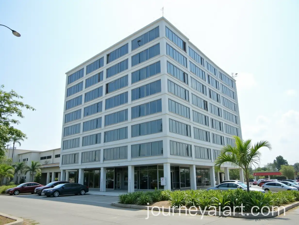 AI-Image-Prompt-ExpansionModern-FiveStory-Office-Building-with-Production-Facility-and-Lush-Landscaping