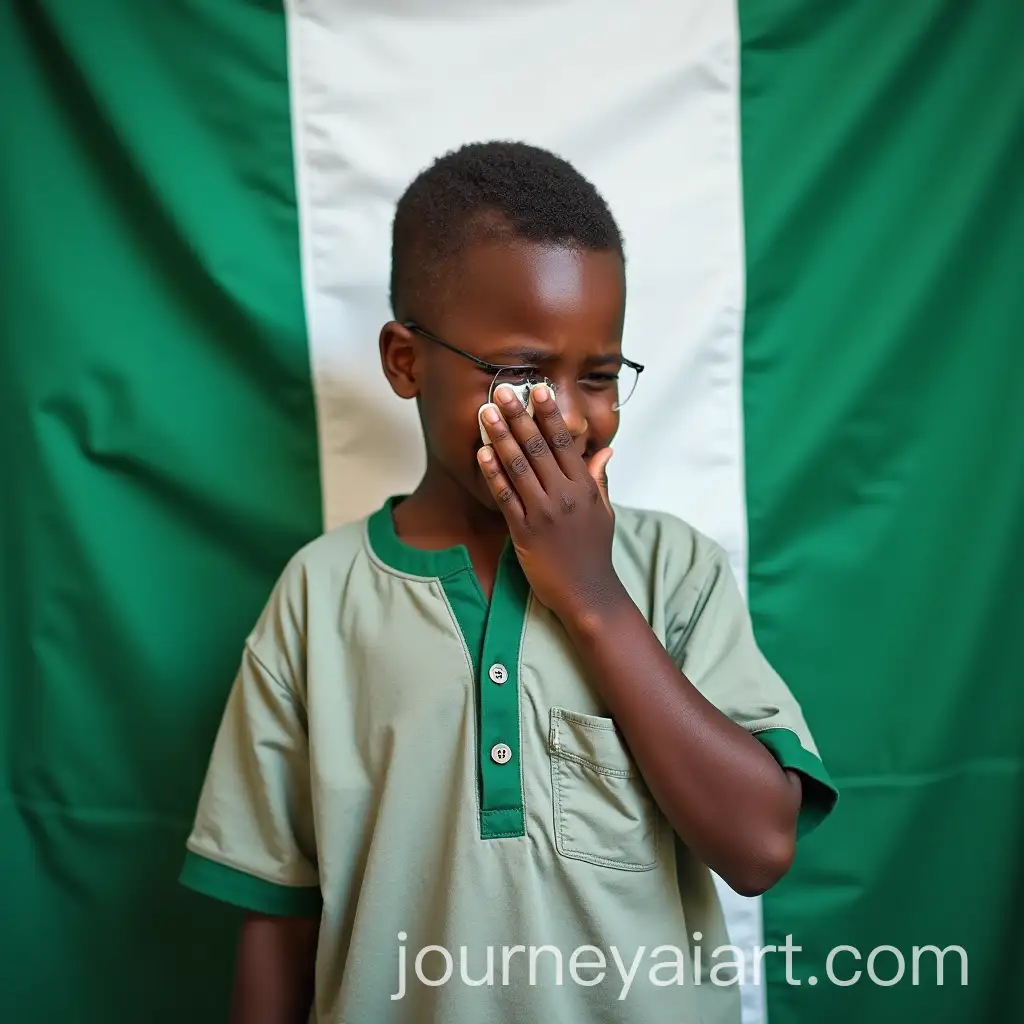 Hausa-Boy-in-Tears-on-Nigerian-Flag
