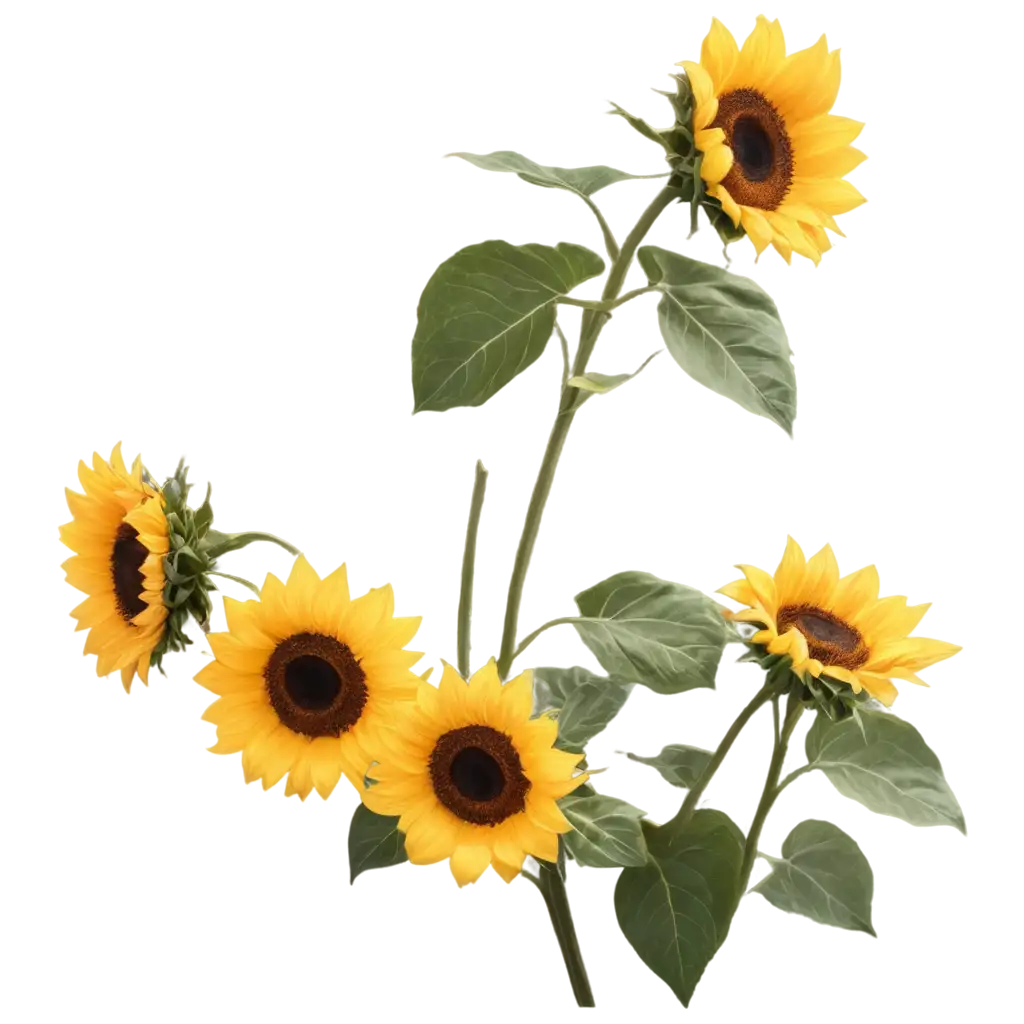 HighQuality-PNG-Image-of-Vibrant-Sunflowers-with-Textured-Petals