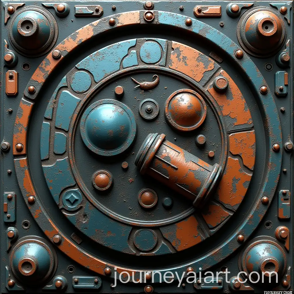 3D-Cyberpunk-Mural-Art-Embossed-on-Hollow-Pipe