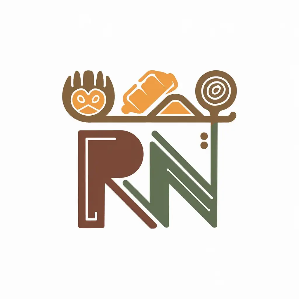 LOGO Design for RN Minimalist Restaurant Theme with Food Toast and Hipster Elements