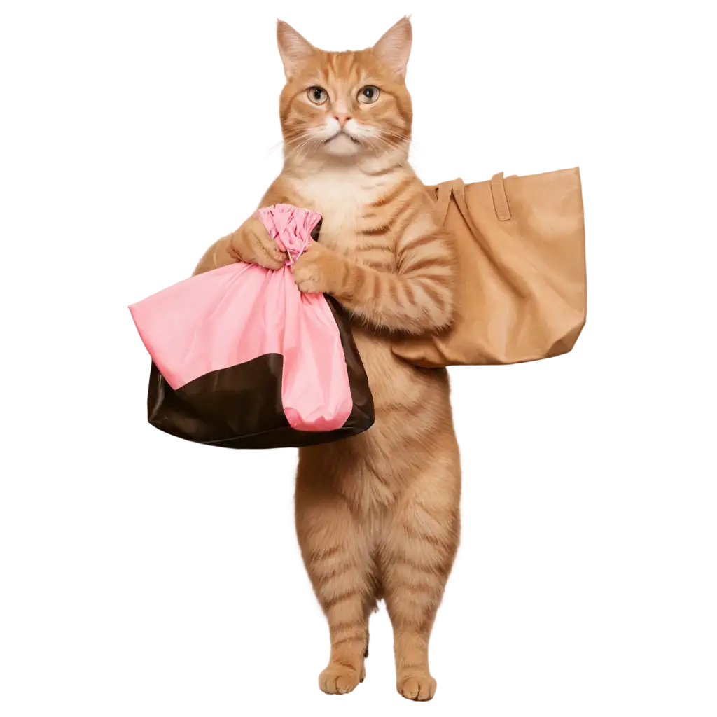 Cat holding bag