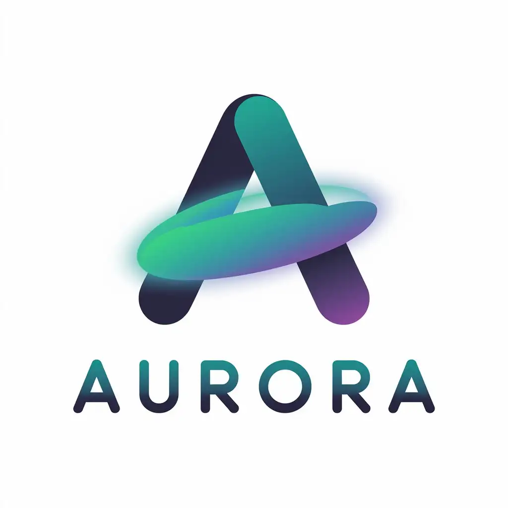 LOGO Design for Aurora Gradient A with Green Blue and Purple for a Modern Travel Brand