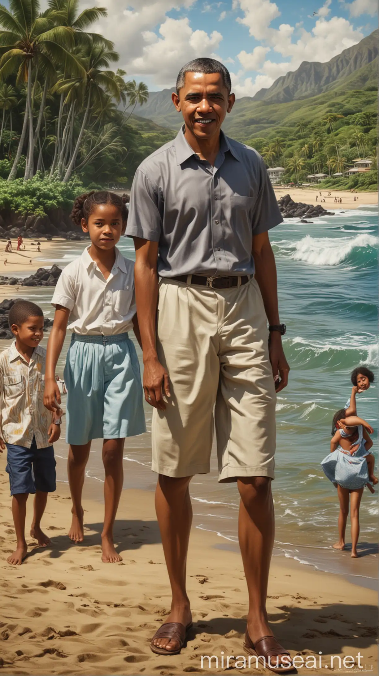 Barack Obamas Childhood in Honolulu Hawaii Hyper Realistic Portrait of Family and Early Influences