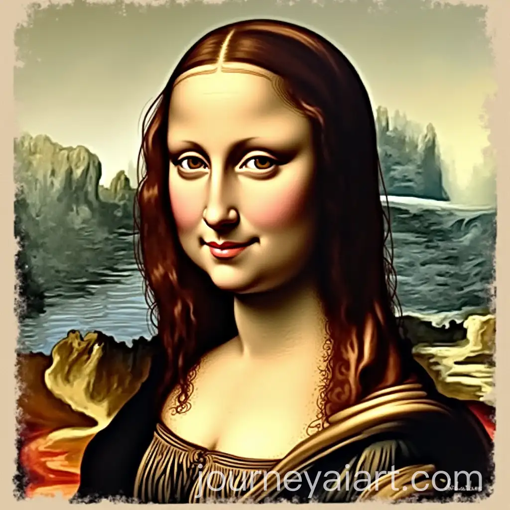 Caricature-of-Mona-Lisas-Face-with-Exaggerated-Features
