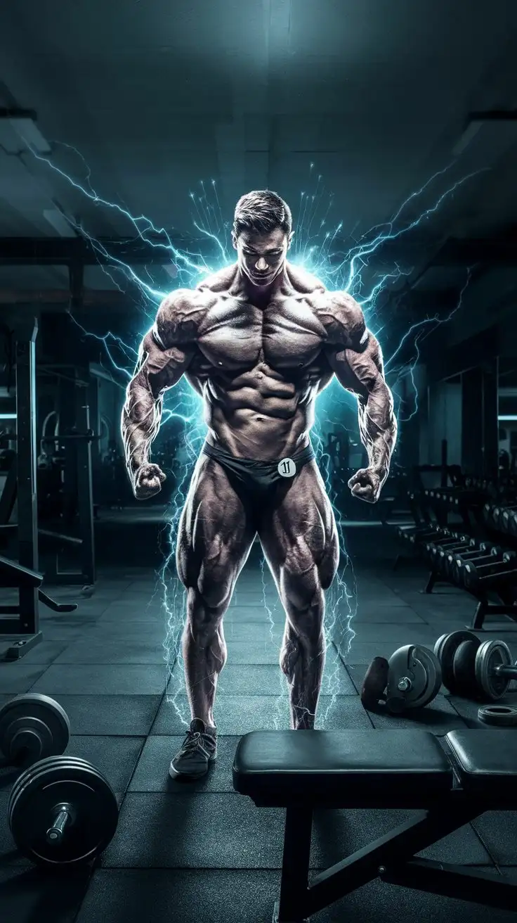 Superhuman-19YearOld-Bodybuilder-Receiving-Power-Boost-in-Empty-Gym-at-Night