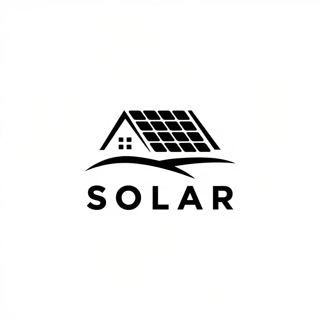 a vector logo design,with the text "Solar", main symbol:cottage,Minimalistic,be used in Real estate industry,clear background