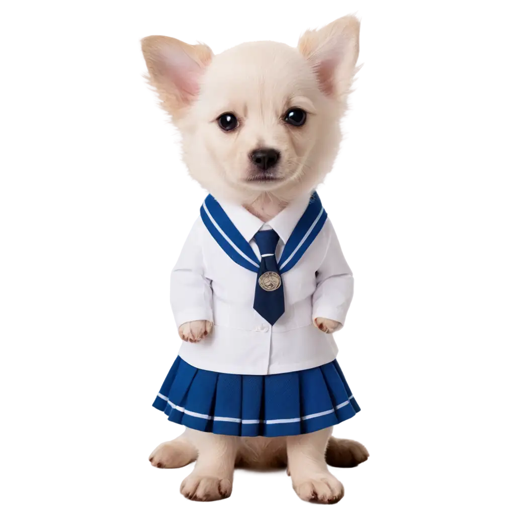 Adorable-White-Puppy-in-School-Uniform-PNG-Captivating-Image-for-Educational-and-Petthemed-Content