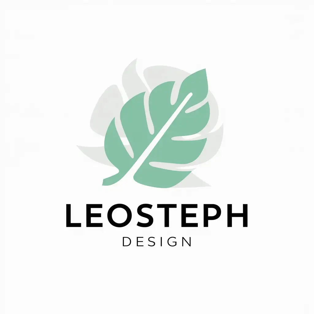 LOGO-Design-for-LeoSteph-Design-Mint-Text-with-Moderate-Symbol-on-Clear-Background