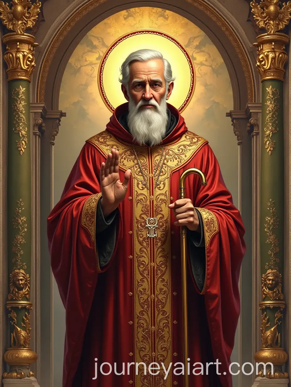 Saint-Nicholas-the-Wonderworker-in-Prayerful-Church-Setting-with-Blessing-Gesture