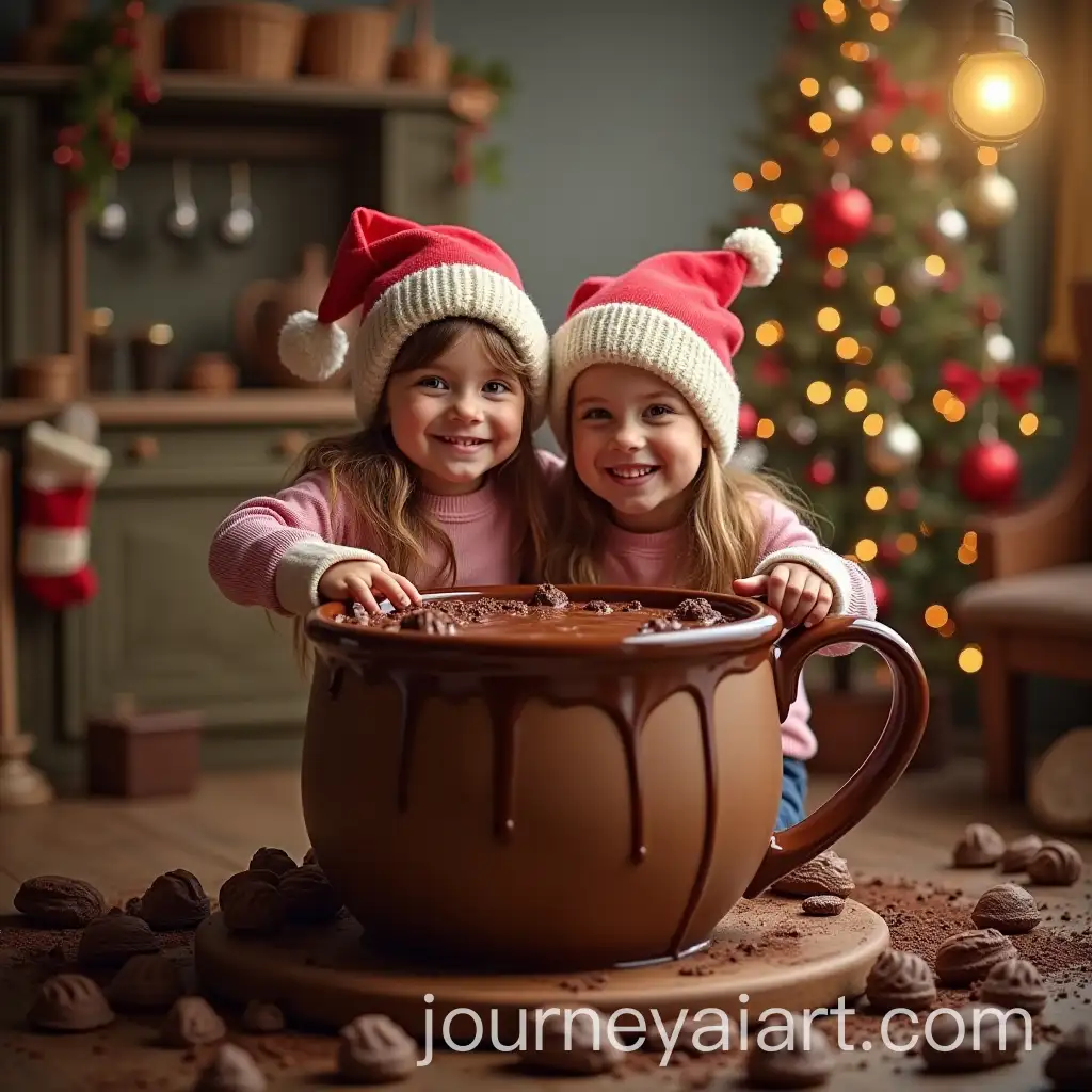 Giant-Mug-Pouring-Chocolate-with-Kids-Inside-in-a-Christmas-Chocolate-Factory