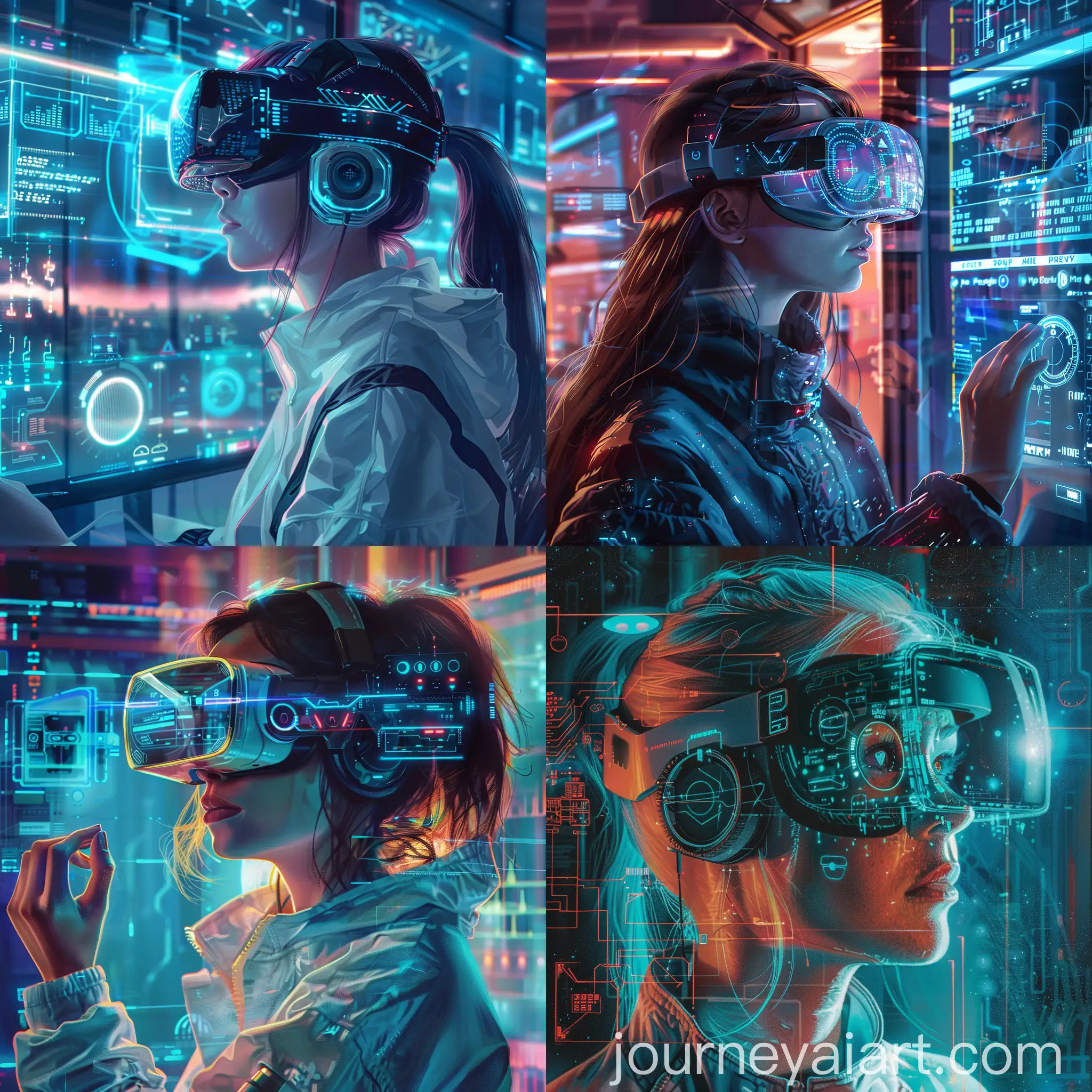 Futuristic-Girl-Studying-Science-with-Virtual-Reality-Glasses-and-Holographic-Control-Panel