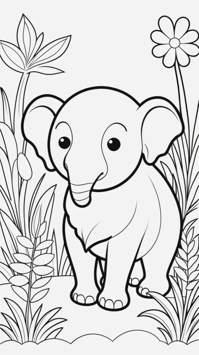 Simple Animals Coloring Book for Etsy