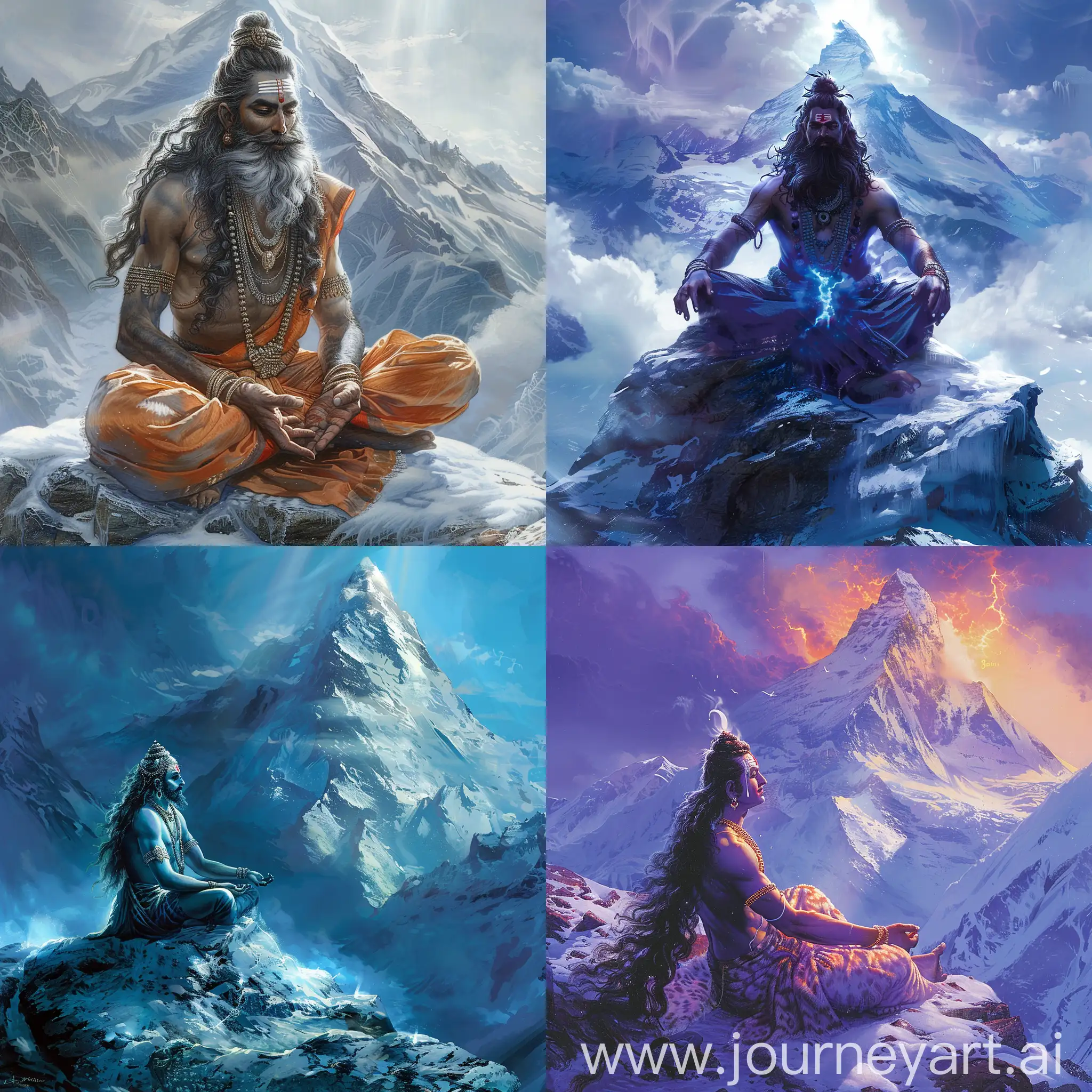 Lord-Mahadev-Meditating-on-Snowy-Himalayan-Peaks