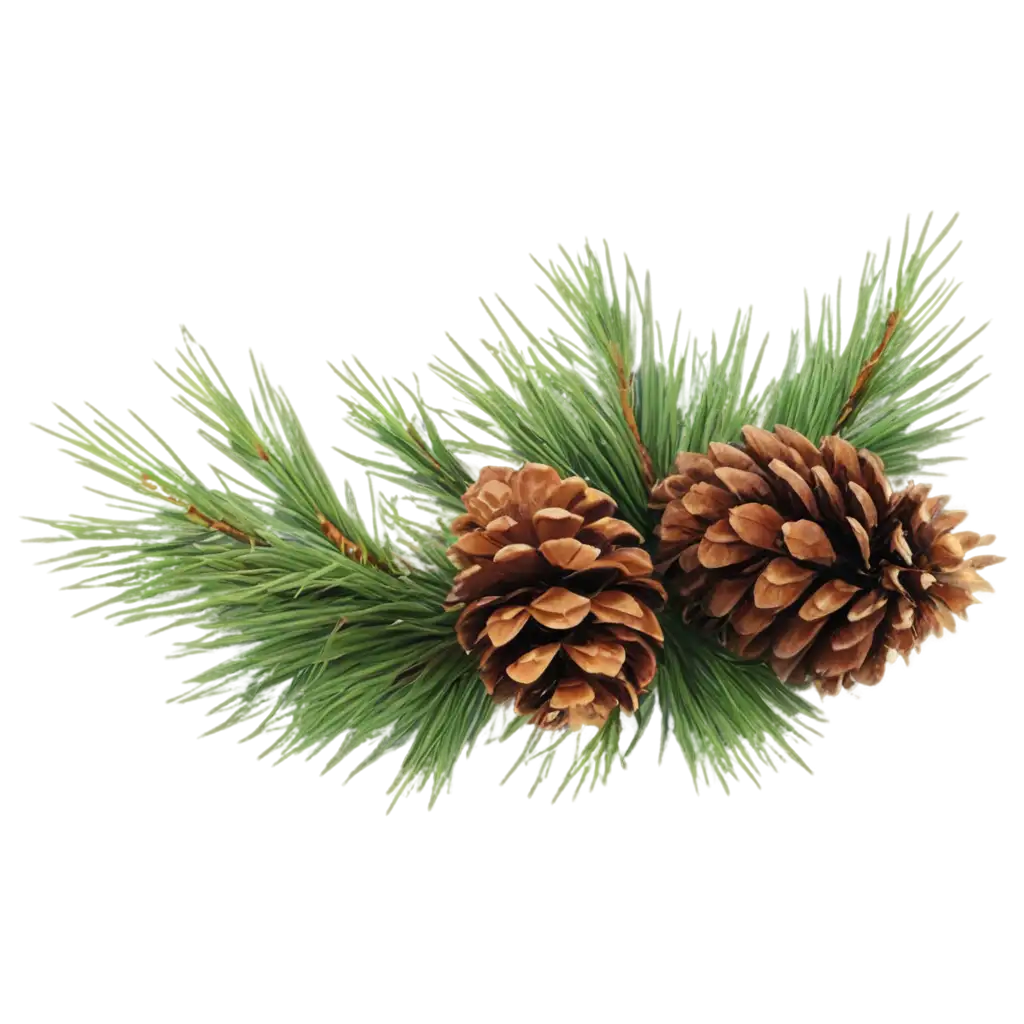 Vibrant-PNG-Image-of-Pine-Cones-with-Fir-Branches-Enhance-Your-Designs-with-Crisp-Detail