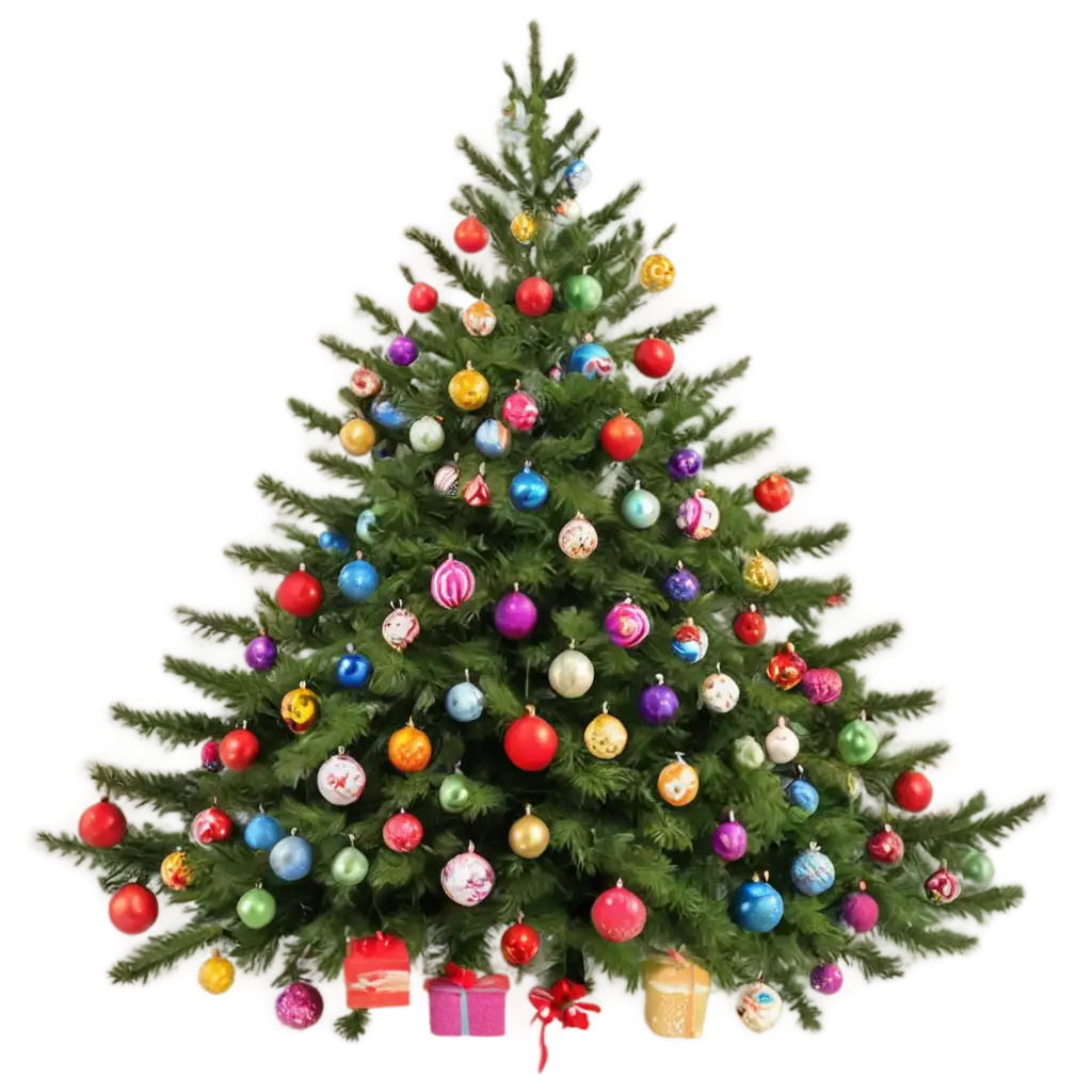 Christmas-Tree-Decorated-with-Toys-and-Garland-PNG-HighQuality-Transparent-Image-for-Holiday-Designs