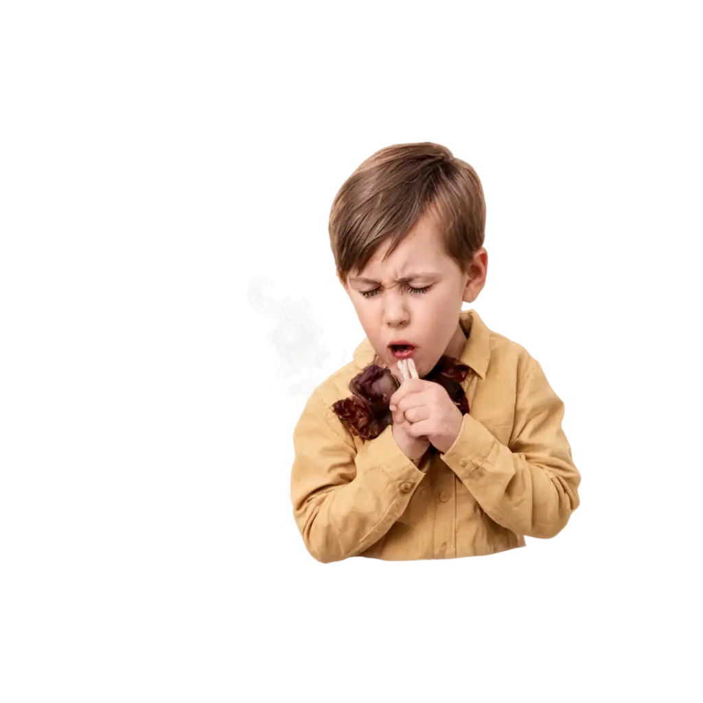 PNG-Image-of-Children-Coughing-AIGenerated-Art-for-Awareness