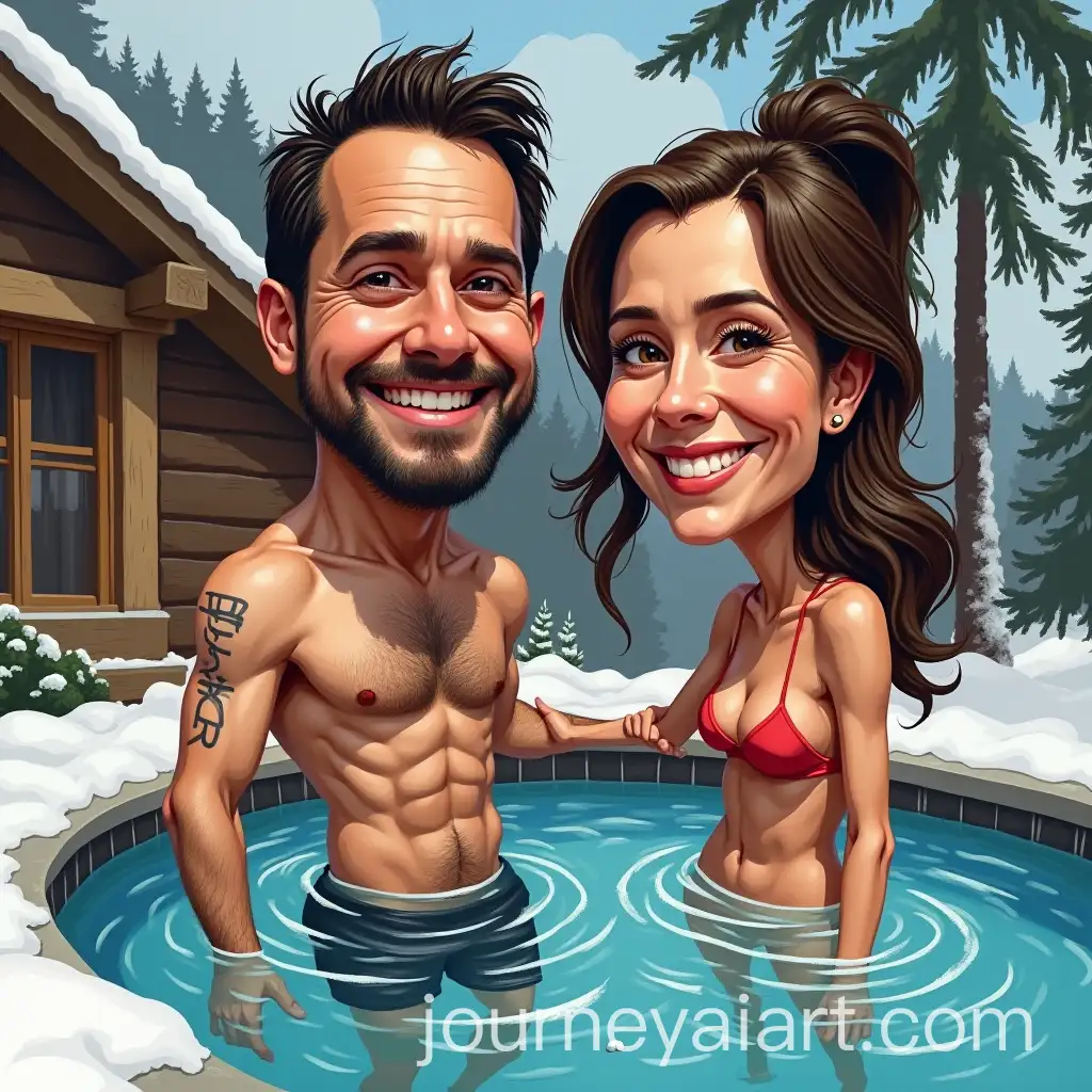 CaricatureAI-Image-Prompt-Expansion-of-Pablo-Iglesias-and-Irene-Montero-Hosting-Squatters-at-Their-Chalet-Pool