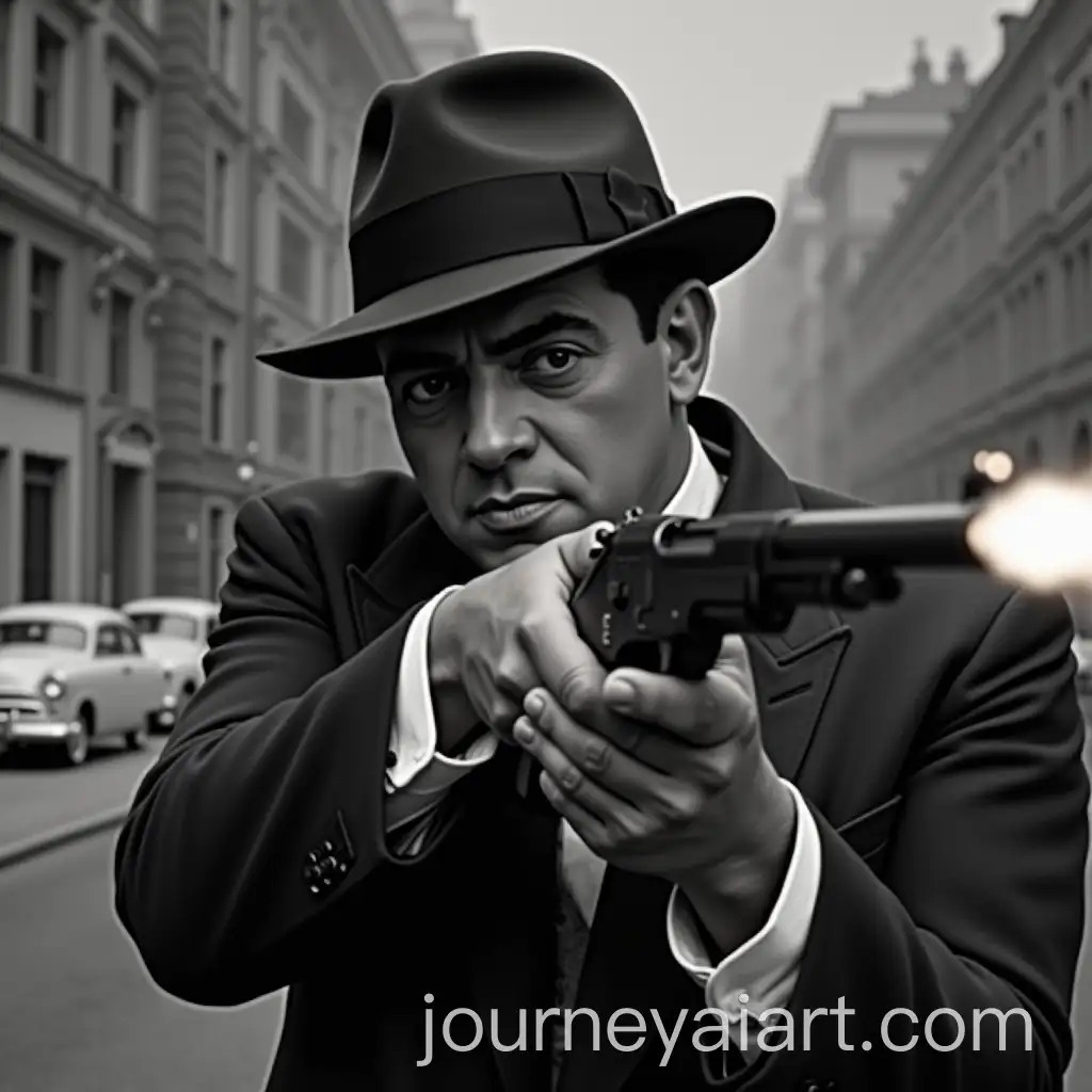 Al-Capone-with-Thompson-Machine-Gun-Shooting-at-Car