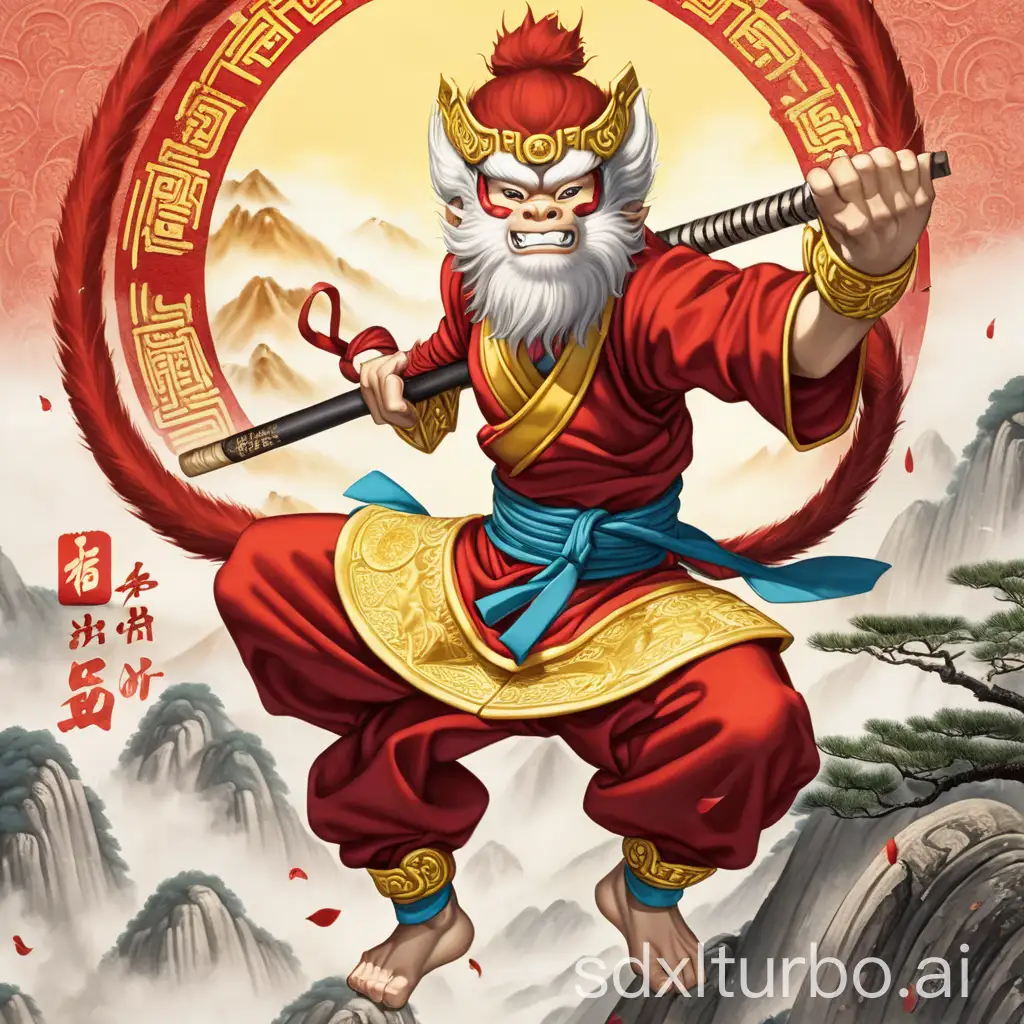 Sun-Wukong-Holding-the-Ruyi-Jingu-Bang-with-a-Tight-Bandana